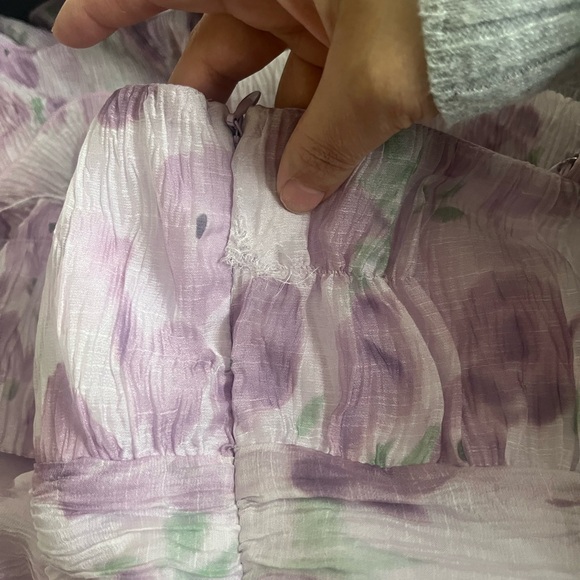 NEW‎ ASTR Lavender Tier Ruffle Floral Maxi Dress Med Revolve - Picture 8 of 9